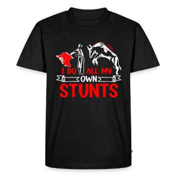 La tauromachie je fais toutes mes propres cascades arènes de rodéo - T-shirt Premium bio Homme - noir - Devant - Nico (187cm)