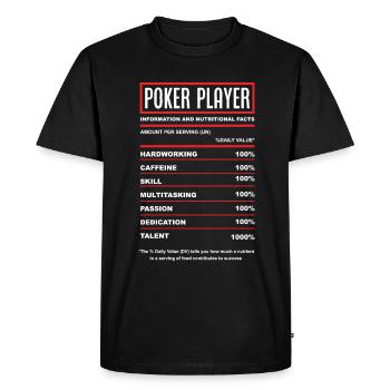 Joueur de poker Joueur de poker Cadeau de poker - T-shirt Premium bio Homme - noir - Devant - Nico (187cm)