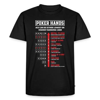 Joueur de poker Joueur de poker Cadeau de poker - T-shirt Premium bio Homme - noir - Devant - Nico (187cm)