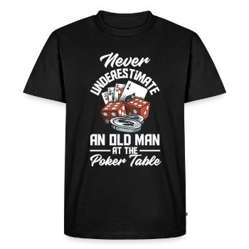 Joueur de poker Joueur de poker Cadeau de poker - T-shirt Premium bio Homme - noir - Devant - Nico (187cm)