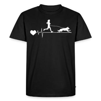 Canicross Trail Running Dog Sport Heartbeat Pulse - Men's Premium Organic T-Shirt - black - Front - Nico (187cm)