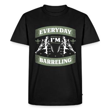 Barrel Racing Everyday I'm Barreling Barrel Race - Men's Premium Organic T-Shirt - black - Front - Nico (187cm)