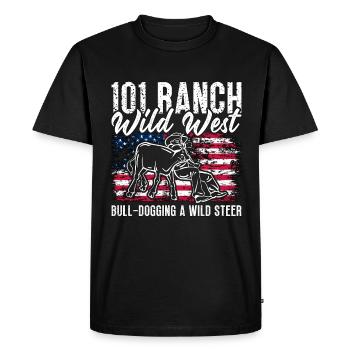 Steer Wrestling 101 Ranch Wild West Barrel Racing - T-shirt Premium bio Homme - noir - Devant - Nico (187cm)