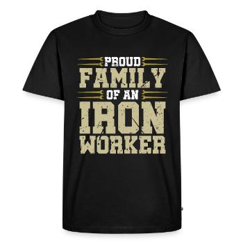 Ironworker Proud Family Of Iron Worker Arc Welding - Men's Premium Organic T-Shirt - black - Front - Nico (187cm)