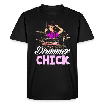 Drums Drummer Girl Gift - T-shirt Premium bio Homme - noir - Devant - Nico (187cm)