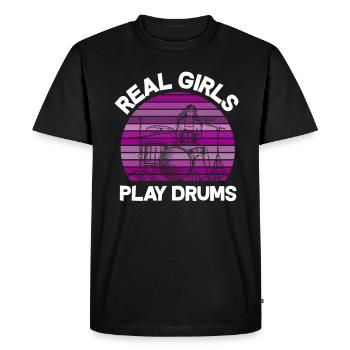 Drums Girl Drummer Gift - T-shirt Premium bio Homme - noir - Devant - Nico (187cm)