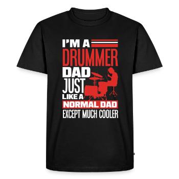Drums Drummer Papa Gift - Men's Premium Organic T-Shirt - black - Front - Nico (187cm)