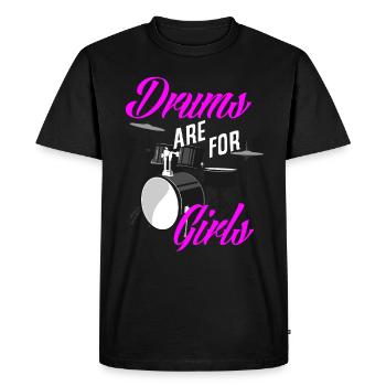 Drums Girl Drummer Gift - T-shirt Premium bio Homme - noir - Devant - Nico (187cm)