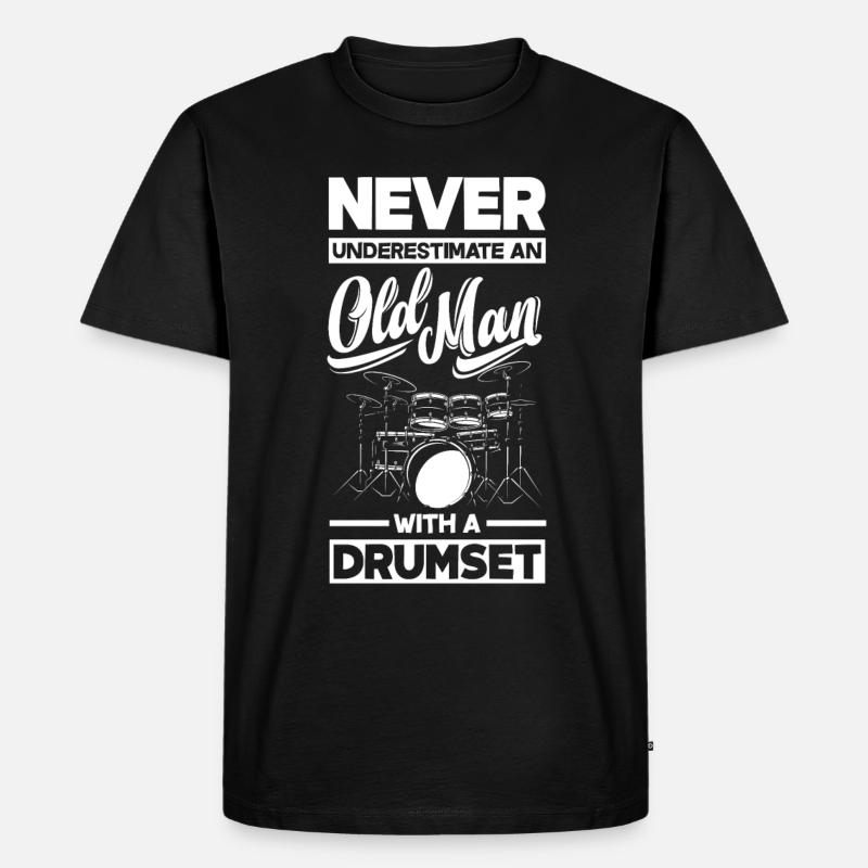 Schlagzeug Schlagzeuger Geschenk - Männer Premium Bio T-Shirt - Schwarz