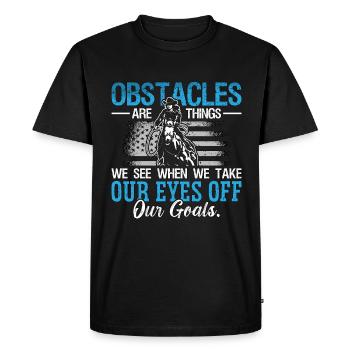 Cutting Horse Obstacles Are Things We See Cowboy - Men's Premium Organic T-Shirt - black - Front - Nico (187cm)