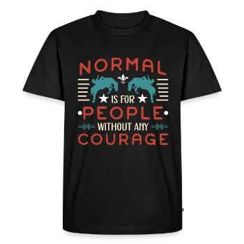 Bareback Riding Normal Is For People Without Rodeo - Men's Premium Organic T-Shirt - black - Front - Nico (187cm)