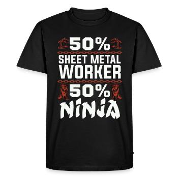 Sheet Metal Worker 50% Sheet Metal Worker Mechanic - Men's Premium Organic T-Shirt - black - Front - Nico (187cm)