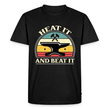 Forger la chaleur et battre les forgerons Retro Anvils - T-shirt Premium bio Homme - noir - Devant - Nico (187cm)