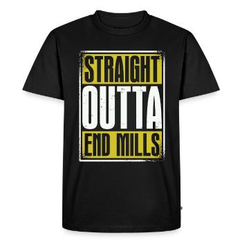 Machiniste Moulins à bout droit Opérateur de tour - T-shirt Premium bio Homme - noir - Devant - Nico (187cm)