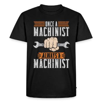 Machiniste une fois machiniste Toujours un tourneur - T-shirt Premium bio Homme - noir - Devant - Nico (187cm)