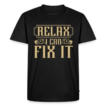 Plumber Relax I Can Fix It Plumbing Pipe Plumbers - Men's Premium Organic T-Shirt - black - Front - Nico (187cm)