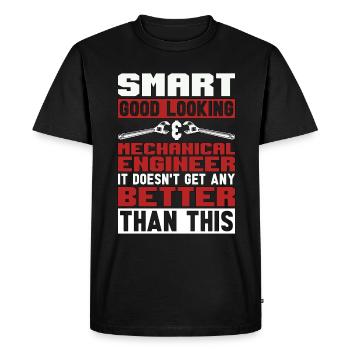Génie mécanique Smart Beau Mécanicien - T-shirt Premium bio Homme - noir - Devant - Nico (187cm)