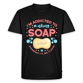 Soapmaking Addicted To Making Soap Saponifications - Men's Premium Organic T-Shirt - black - Front - Nico (187cm)