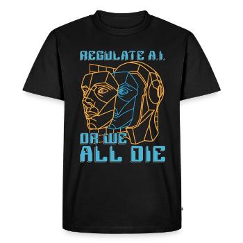 Artificial Intelligence Regulate A.I Or Programmer - Men's Premium Organic T-Shirt - black - Front - Nico (187cm)