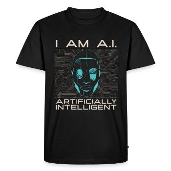 Intelligence artificielle I chez A.I Computer Science - T-shirt Premium bio Homme - noir - Devant - Nico (187cm)