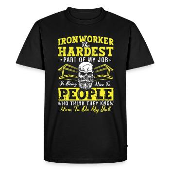 Ironworker The Hardest Part Of Welder Ironworkers - Men's Premium Organic T-Shirt - black - Front - Nico (187cm)