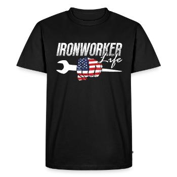 Ironworker Life Welding Metalworker Ironworkers - Men's Premium Organic T-Shirt - black - Front - Nico (187cm)