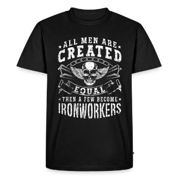 Ironworker All Men Are Created Equal Arc Welding - Men's Premium Organic T-Shirt - black - Front - Nico (187cm)
