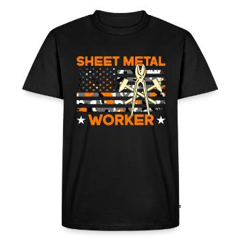 Sheet Metal Worker Metalworking Fabricator Workers - Men's Premium Organic T-Shirt - black - Front - Nico (187cm)