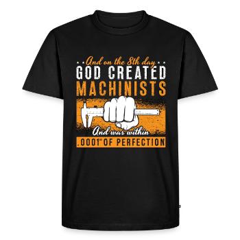 Machiniste et machinistes d’usinage du 8e jour - T-shirt Premium bio Homme - noir - Devant - Nico (187cm)