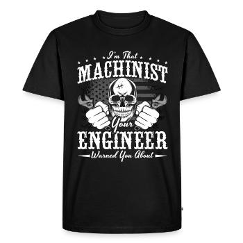 Machiniste Je suis ce machiniste aime tourneur - T-shirt Premium bio Homme - noir - Devant - Nico (187cm)
