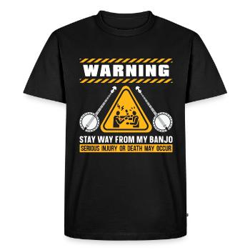 Avertissement de banjo Restez loin de mon instrument de musique - T-shirt Premium bio Homme - noir - Devant - Nico (187cm)
