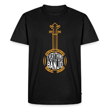 Banjo Tout est meilleur Musique folklorique Joueur de banjo - T-shirt Premium bio Homme - noir - Devant - Nico (187cm)