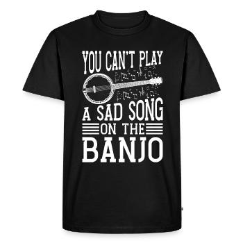 Banjo Vous ne pouvez pas jouer Un instrument triste Joueur de banjo - T-shirt Premium bio Homme - noir - Devant - Nico (187cm)