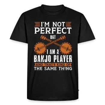 Banjo Je ne suis pas parfait Mais Musique Folklorique Joueur de Banjo - T-shirt Premium bio Homme - noir - Devant - Nico (187cm)