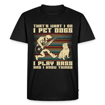 Guitare basse C’est ce que je fais Guitariste rétro - T-shirt Premium bio Homme - noir - Devant - Nico (187cm)