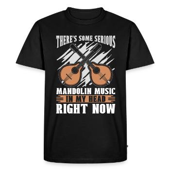 Mandoline Il y a de la musique bluegrass sérieuse - T-shirt Premium bio Homme - noir - Devant - Nico (187cm)
