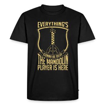 Mandolin Everything's going to Be Okay Country Music - Men's Premium Organic T-Shirt - black - Front - Nico (187cm)