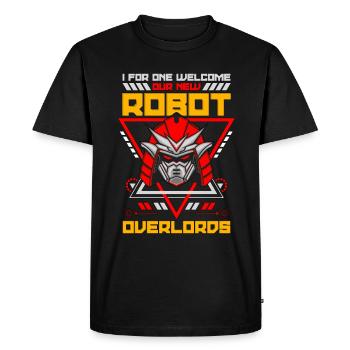Robotique I For One Bienvenue Cyborg Robots Ingénieur - T-shirt Premium bio Homme - noir - Devant - Nico (187cm)