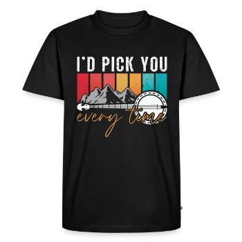 Banjo I’d Pick You Retro Instrument Banjo Player - T-shirt Premium bio Homme - noir - Devant - Nico (187cm)