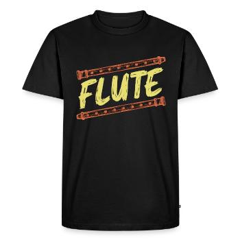 Fanfare de flûte Instrument à vent Flûtiste - T-shirt Premium bio Homme - noir - Devant - Nico (187cm)