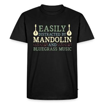 La mandoline se laisse facilement distraire par la musique bluegrass - T-shirt Premium bio Homme - noir - Devant - Nico (187cm)