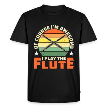 Flûtes Bien sûr, je suis génial Retro Marching Band - T-shirt Premium bio Homme - noir - Devant - Nico (187cm)