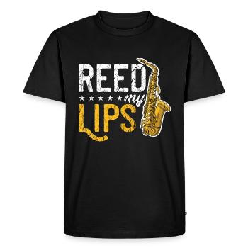 Saxophone Reed My Lips Instrument à vent Saxophoniste - T-shirt Premium bio Homme - noir - Devant - Nico (187cm)