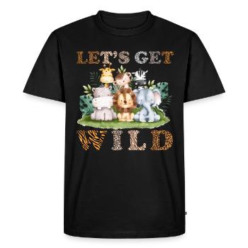 Animaux de zoo sauvages Garçons Filles Kawaii Safari - T-shirt Premium bio Homme - noir - Devant - Nico (187cm)