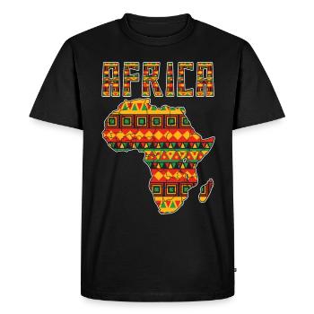Kente Africa Carte Art Noir Afro Pride - T-shirt Premium bio Homme - noir - Devant - Nico (187cm)