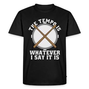 Caisse claire Le tempo est n’importe quel batteur de ligne de batterie - T-shirt Premium bio Homme - noir - Devant - Nico (187cm)
