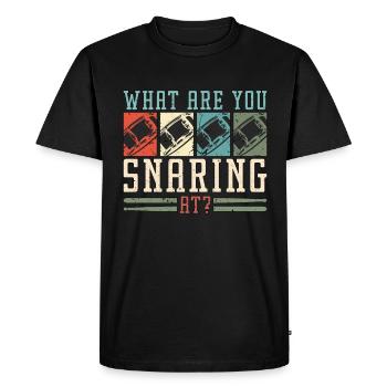 Caisse claire Qu’est-ce que tu colles Instrument rétro - T-shirt Premium bio Homme - noir - Devant - Nico (187cm)