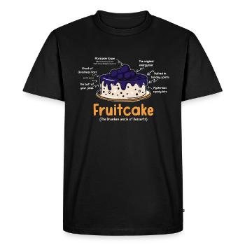 Fruitcake Bake Thanksgiving Nutty Nutrition Facts - Men's Premium Organic T-Shirt - black - Front - Nico (187cm)