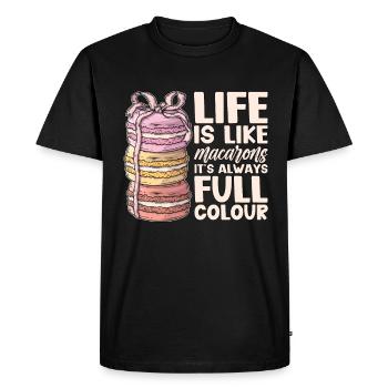 Macaron Life Is Like Macarons Snacking Artfully - Men's Premium Organic T-Shirt - black - Front - Nico (187cm)