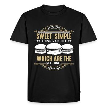 Macaron It Is The Sweet Simple Things Artfully - Men's Premium Organic T-Shirt - black - Front - Nico (187cm)